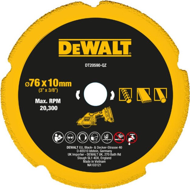 DeWALT karbidinis pjovimo diskas 76x10 mm