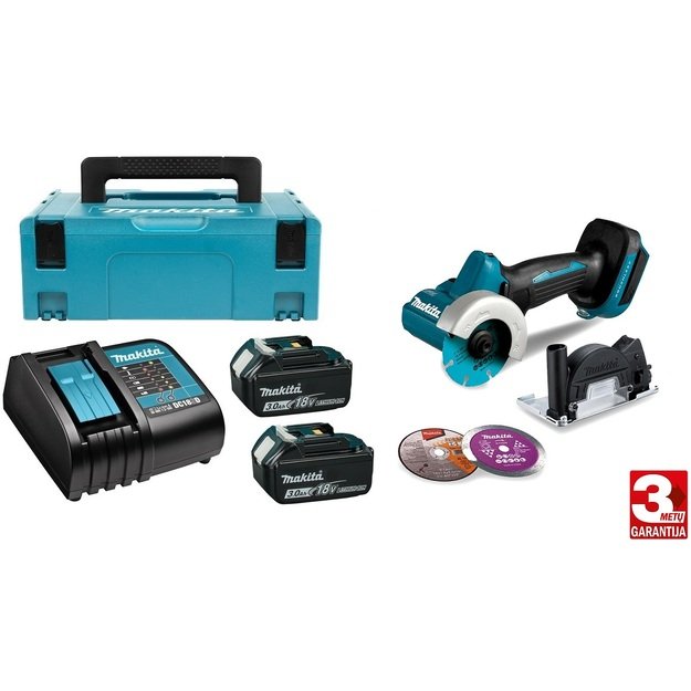 Makita DMC300SFJ Akumuliatorinis diskinis pjaustytuvas 18V 2x3,0Ah