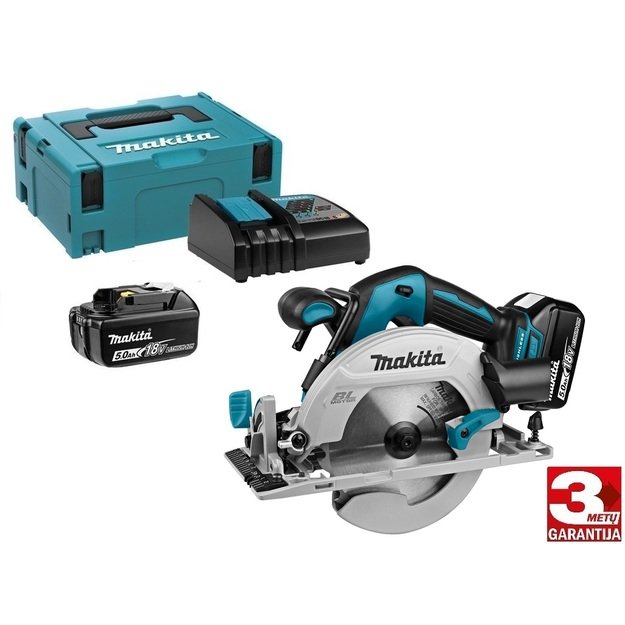 Makita DHS680RTJ akumuliatorinis diskinis pjūklas 18V 2x5.0Ah