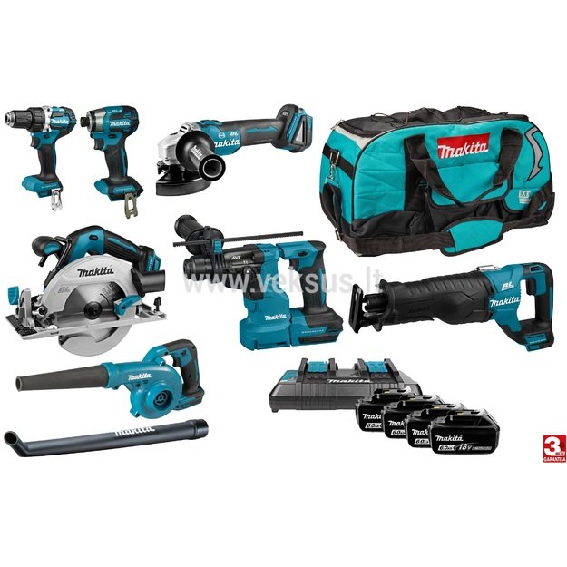 Makita DLX7032PG4 LXT ® akumuliatorinių įrankių rinkinys 18V 4x6,0Ah