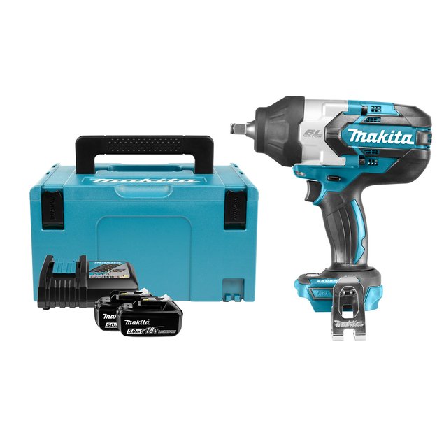 Makita DTW1002RTJ Akumuliatorinis smūginis veržliasukis su 18V Li-ion 2x5.0Ah