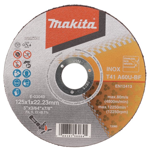 Makita pjovimo diskas 125 X 1 MM RST/ Metalui E-03040