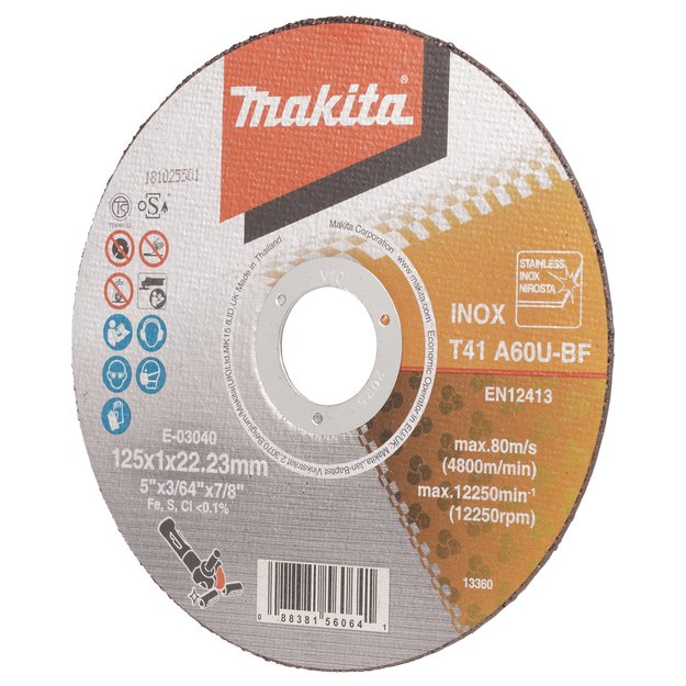 Makita pjovimo diskas 125 X 1 MM RST/ Metalui E-03040