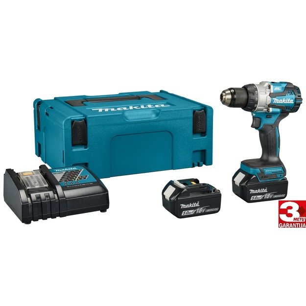 Makita DHP489RTJ Akumuliatorinis LXT ® smūginis gręžtuvas-suktuvas 18V 2x5,0Ah