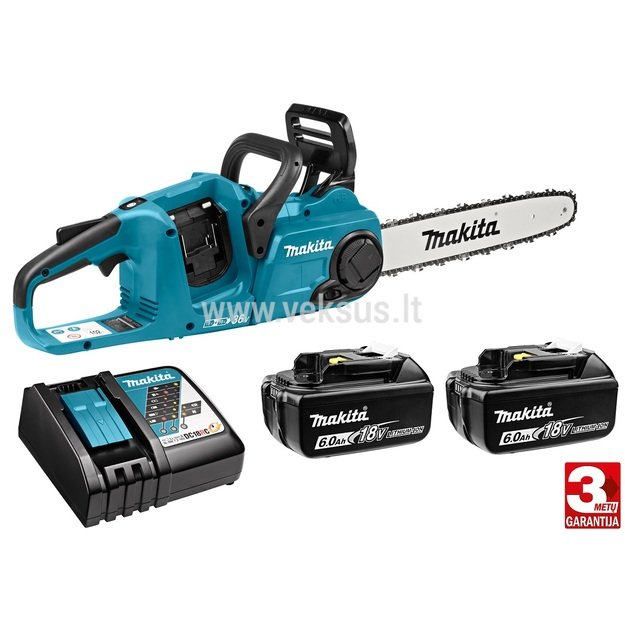 Makita DUC353RGE Akumuliatorinis grandininis pjūklas 18V 2x6.0Ah