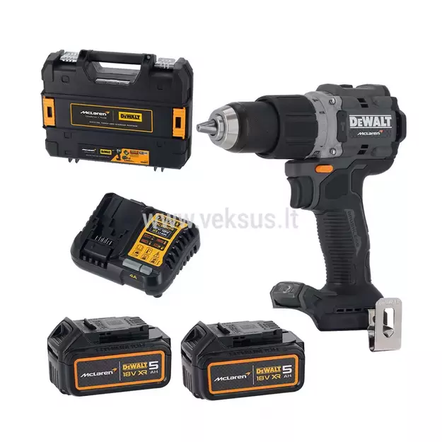 DeWALT McLaren DCD85MP2T smūginis gręžtuvas - suktuvas 18V 2x5.0Ah