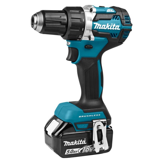 Makita DDF484RTJ  bešepetėlinis  akumuliatorinis suktuvas-gręžtuvas su 18 V2x5.0 Ah Li-Ion.