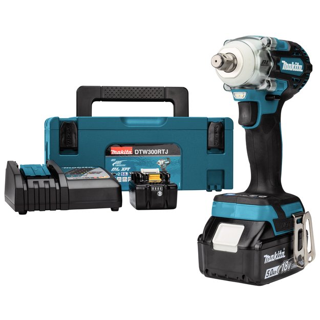 Makita DTW300RTJ Smūginis veržliasukis su 18V 2x5.0Ah