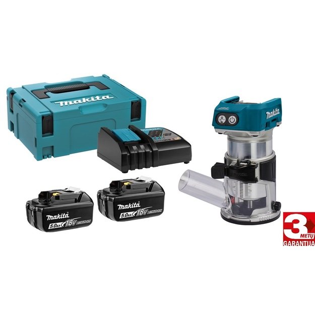 Makita DRT50RTJ akumuliatorinis frezeris 18V 2x5,0Ah