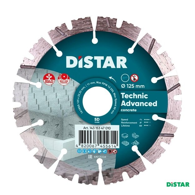 DISTAR 125MM TECHNIK ADVANCED Deimantinis diskas armuotam betonui