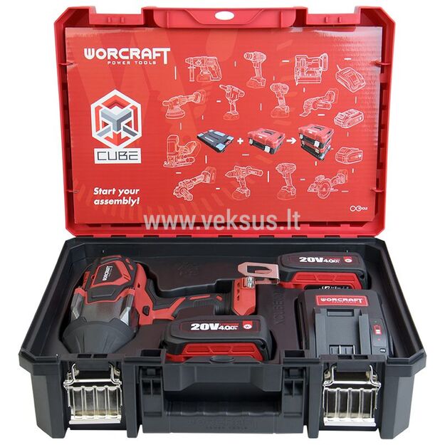 Worcraft Akumuliatorinis smūginis veržliasukis 3/4'' 1800nm 20V 2x4.0Ah 3