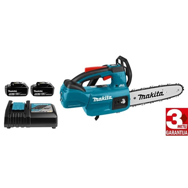 Makita DUC254RTE Akumuliatorinis grandininis pjūklas (18V Li-ion 2x5Ah akum. ir kroviklis DC18RC)