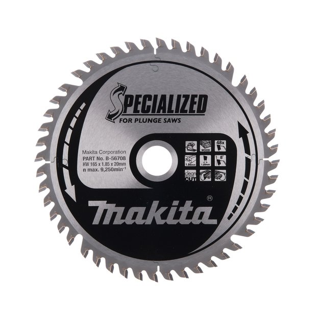 Makita T.C.T. pjūklas SPECIALIZED 165X1.85X20mm 8° T48B-56708