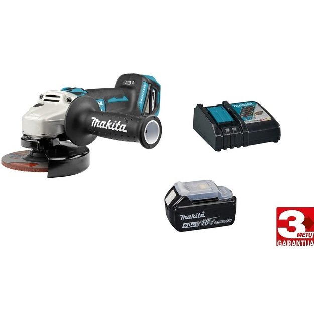 Makita DGA511RT Akumuliatorinis kampinis šlifuoklis su 18V 1x5,0Ah
