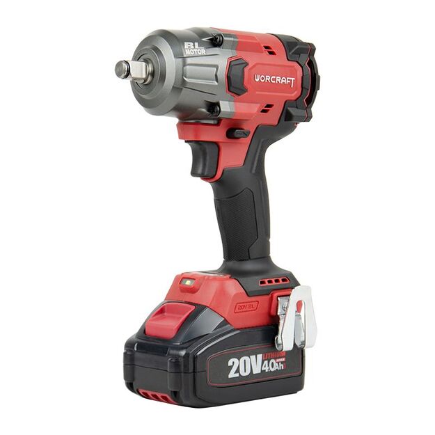 Worcraft akumuliatorinis smūginis veržliasukis 1/2'' 850Nm 20V LI-ION 2x4,0AH