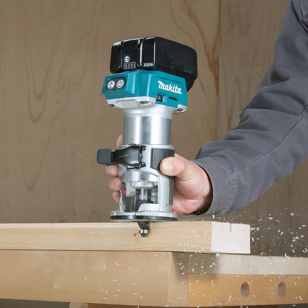 Makita DRT50Z akumuliatorinis frezeris (18V Li-ion be akumuliatorių ir kroviklio)