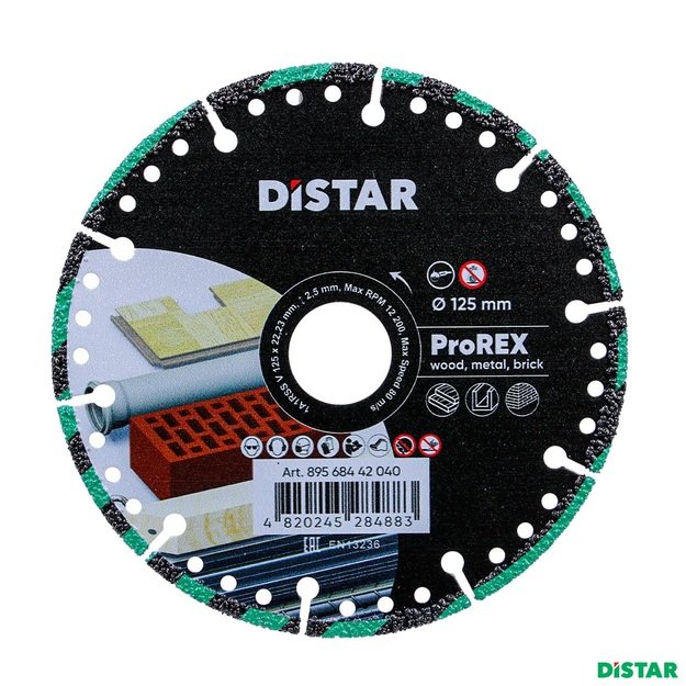 Distar ProREX 125mm Universalus pjovimo diskas