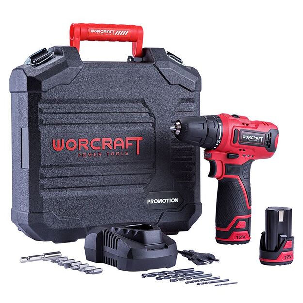 Worcraft Akumuliatorinis suktuvas-gręžtuvas 12V 2x1,3Ah