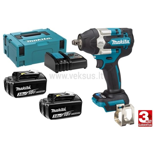 Makita DTW700RFJ Akumuliatorinis smūginis veržliasukis su 18V Li-ion 2 x 3.0Ah