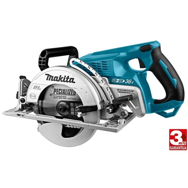 Makita DRS780Z akumuliatorinis diskinis pjūklas (2X18V LI-ION BE AKUMULIATORIŲ IR KROVIKLIO)