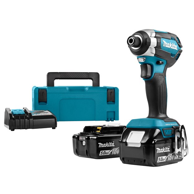 Makita DTD153RTJ bešepetėlinis akumuliatorinis smūginis suktuvas su 18V 2x5.0Ah