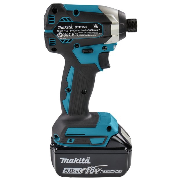 Makita DTD153RTJ bešepetėlinis akumuliatorinis smūginis suktuvas su 18V 2x5.0Ah
