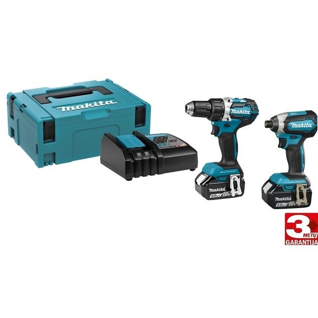 Makita DLX (DDF484+DTD153) Akumuliatorinių įrankių komplektas LXT 2x5,0Ah