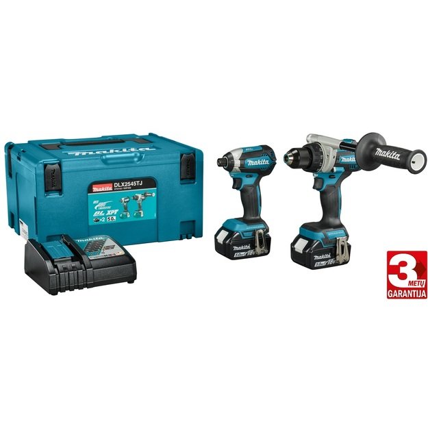 Makita DLX2545TJ Akumuliatorinių įrankių komplektas 18V 2x5,0Ah