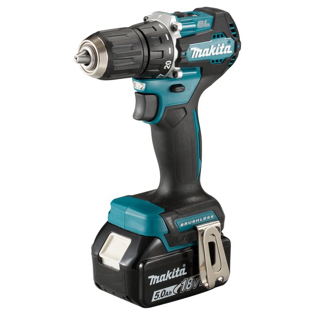 Makita DDF487RTJ bešepetėlinis akumuliatorinis suktuvas-gręžtuvas su 18V, 2x5Ah 