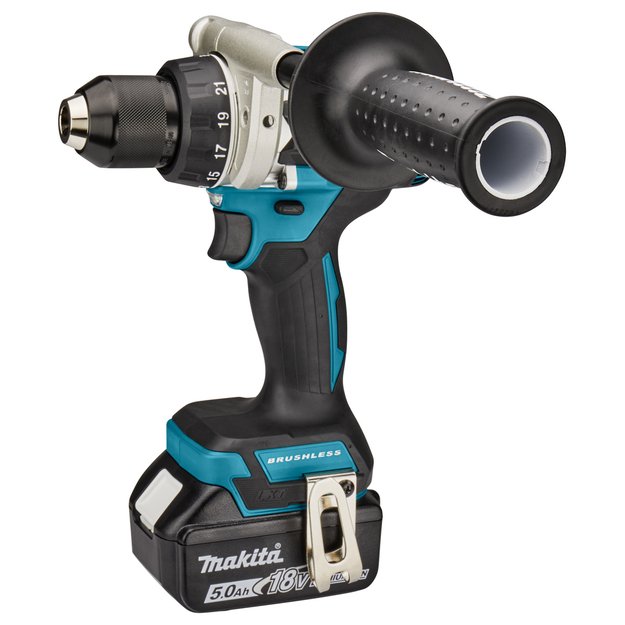 Makita DDF486RTJ bešepetėlinis akumuliatorinis suktuvas-gręžtuvas su 18V 2x5.0 Ah Li-Ion.