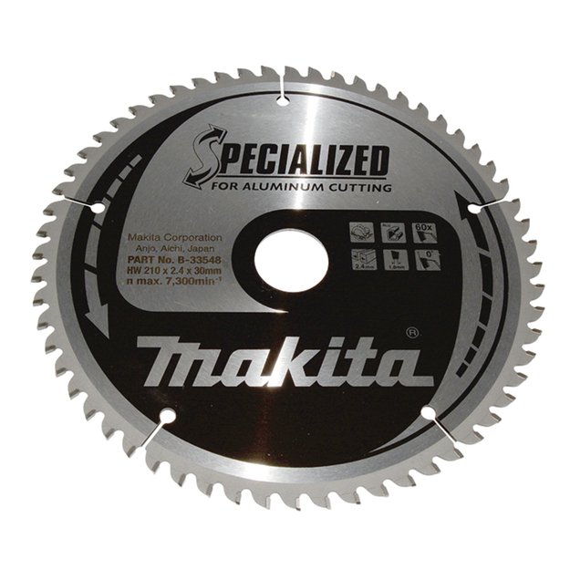 Makita 210×30×2,4 mm 60 dantų 0°Diskinis pjūklas aliuminiui B-33548