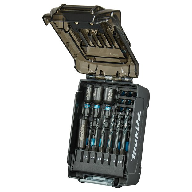 Makita IMPACT BLACK sukimo antgaliai XGT akumuliatoriaus formos dėkle E-22850