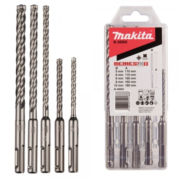 Makita SDS-PLUS Grąžtų Komplektas 5-vnt NEMESIS 2 B-58992