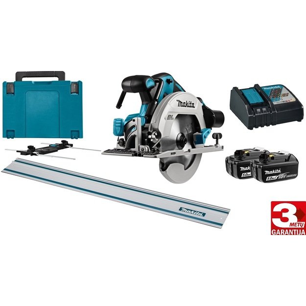 Makita DHS680RTJ2 akumuliatorinis diskinis pjūklas 18V 2x5,0Ah+liniuotė 1,5m
