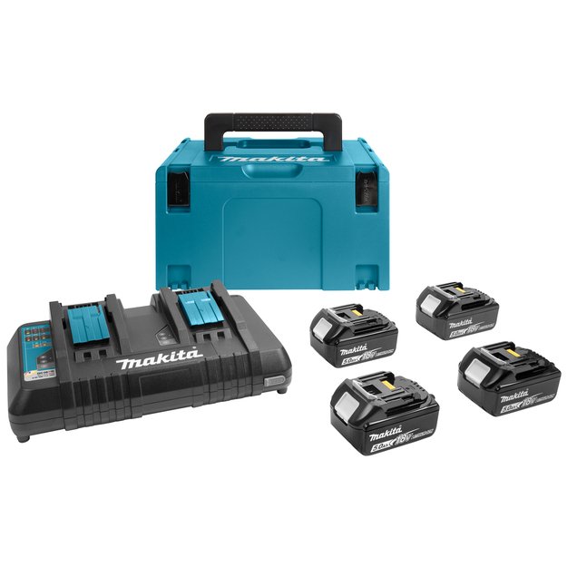 Makita BL1850B x 4 + DC18RD akumuliatorių rinkinys 18 V įrankiams 197626-8