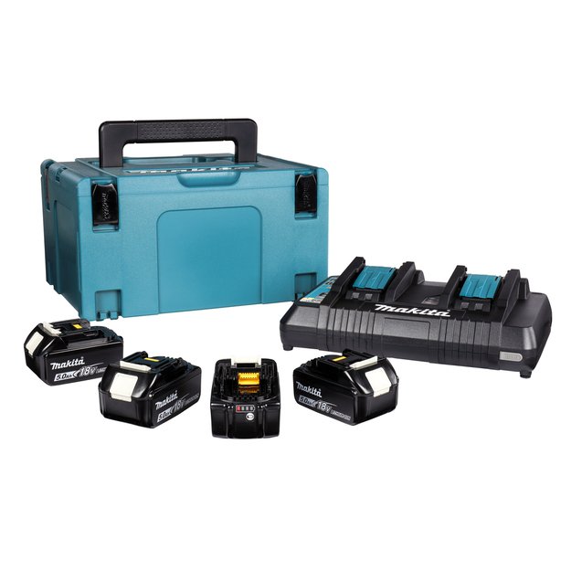 Makita BL1850B x 4 + DC18RD akumuliatorių rinkinys 18 V įrankiams 197626-8