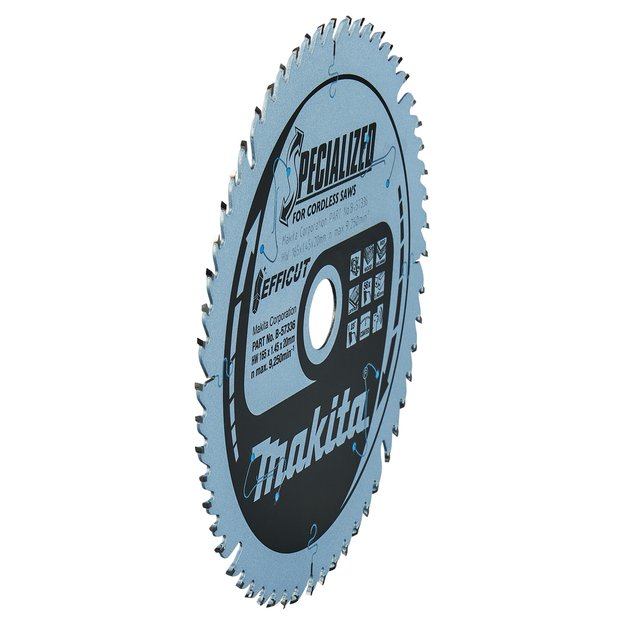 Makita T.C.T. pjūklas medienai/MDF/laminatui 165X1.45X20mm 23° T56 EFFICUT B-57336