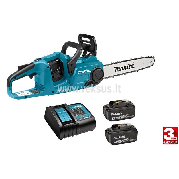 Makita DUC353STE Akumuliatorinis grandininis pjūklas 18V 2x5.0Ah