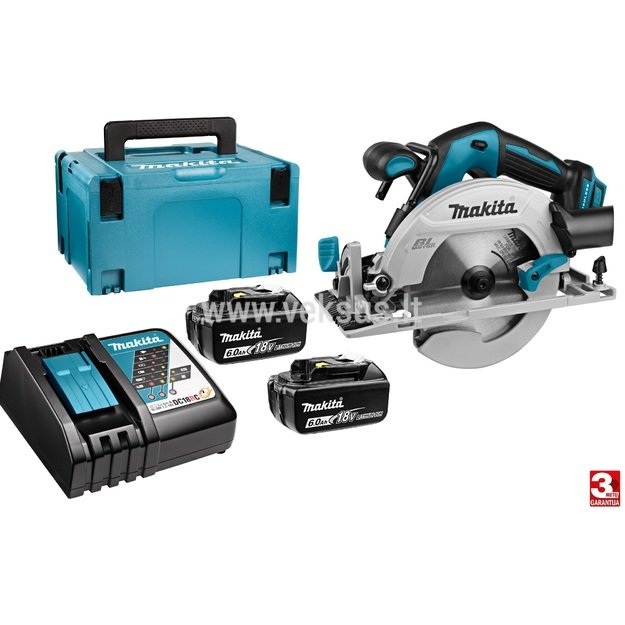 Makita DHS680RGJ akumuliatorinis diskinis pjūklas 18V 2x6.0Ah