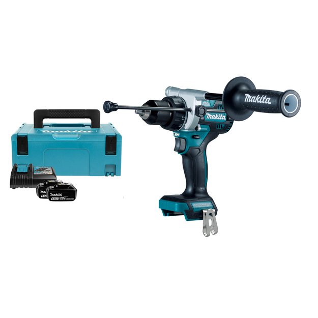 Makita DHP486RTJ Akumuliatorinis smūginis gręžtuvas 125Nm su 2x5Ah