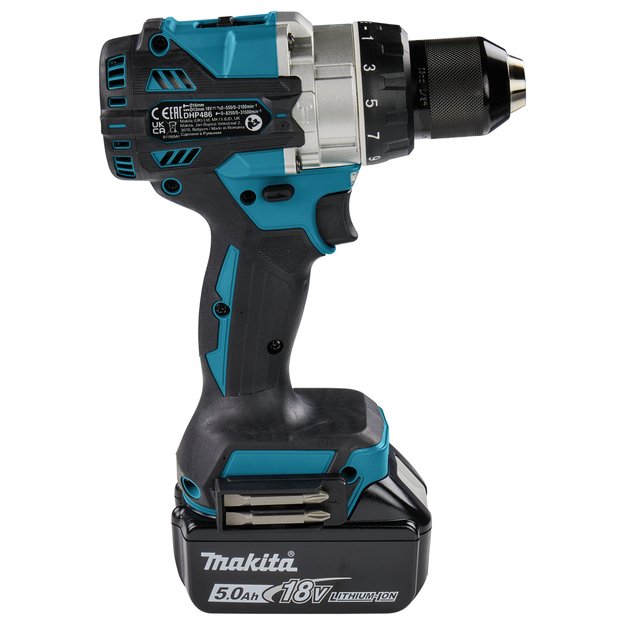 Makita DHP486RTJ Akumuliatorinis smūginis gręžtuvas 125Nm su 2x5Ah