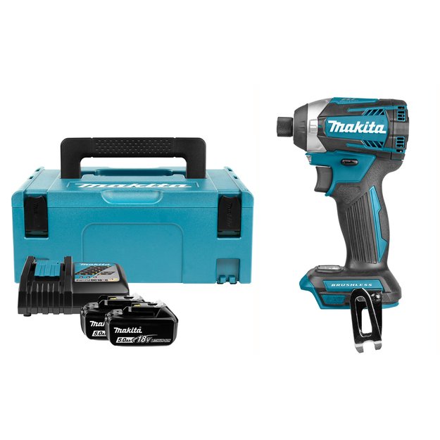 Makita DTD154RTJ bešepetėlinis akumuliatorinis smūginis suktuvas su 18V 2x5.0Ah