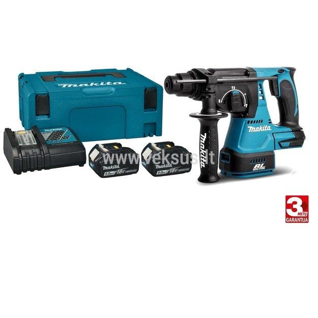 Makita DHR242RTJ akumuliatorinis perforatorius 18V 2x5.0Ah