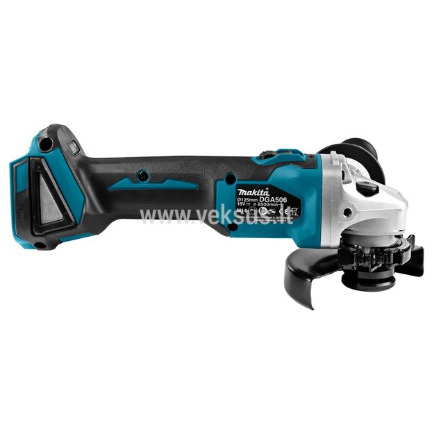 Makita DGA506ZJ Akumuliatorinis kampinis šlifuoklis + lagaminas (18V LI-ION BE AKUMULIATORIŲ IR KROVIKLIO) 2