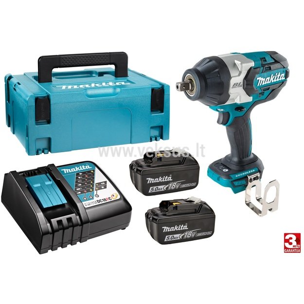 Makita DTW1004RTJ Akumuliatorinis smūginis veržliasukis 18V 2x5.0Ah