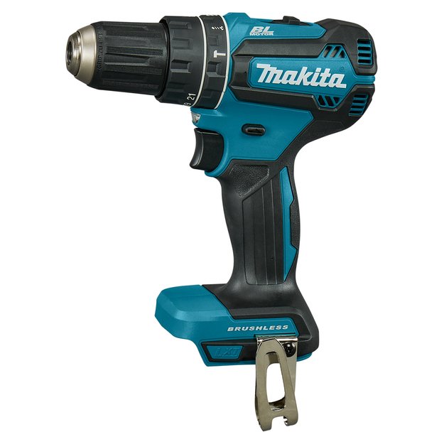 Makita DHP485Z bešepetėlinis akumuliatorinis smūginis gręžtuvas su 18V 2x5.0Ah
