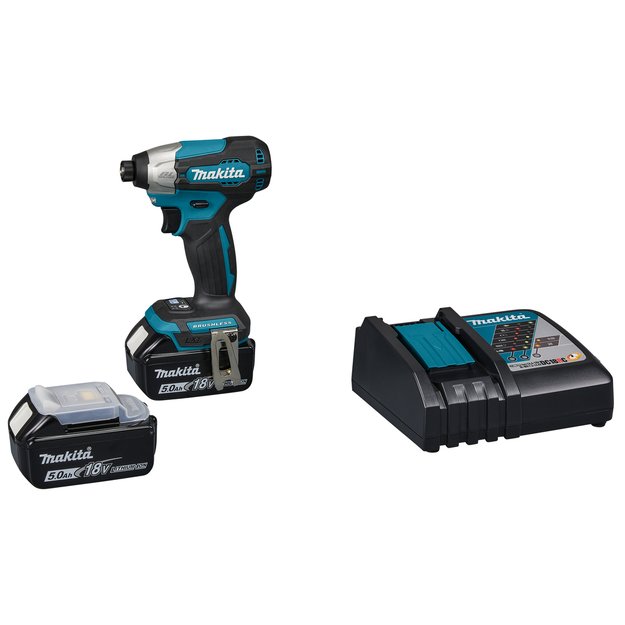 Makita DTD157RTJ bešepetėlinis akumuliatorinis smūginis suktuvas su 18V 2x5.0Ah