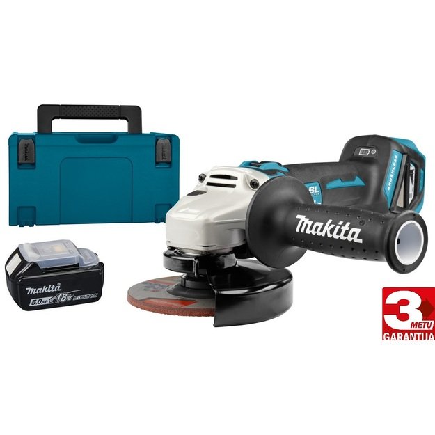 Makita DGA511TJ Akumuliatorinis kampinis šlifuoklis su 18V 1x5,0Ah