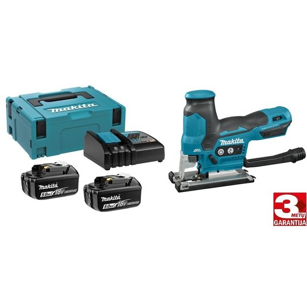 Makita DJV185RTJ akumuliatorinis siaurapjūklis 18V  2x5.0Ah