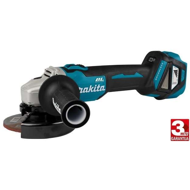 Makita DGA511Z Akumuliatorinis kampinis šlifuoklis (18V be akumuliatorių ir kroviklio)